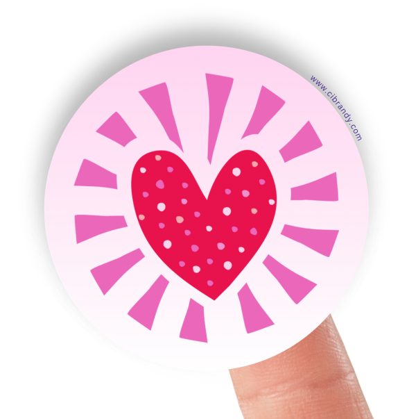 Cute Heart Round / Circle sticker's