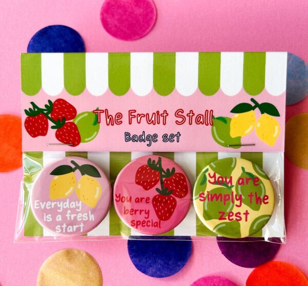 Aesthetic Fruit Pin Badges - Pack of 3