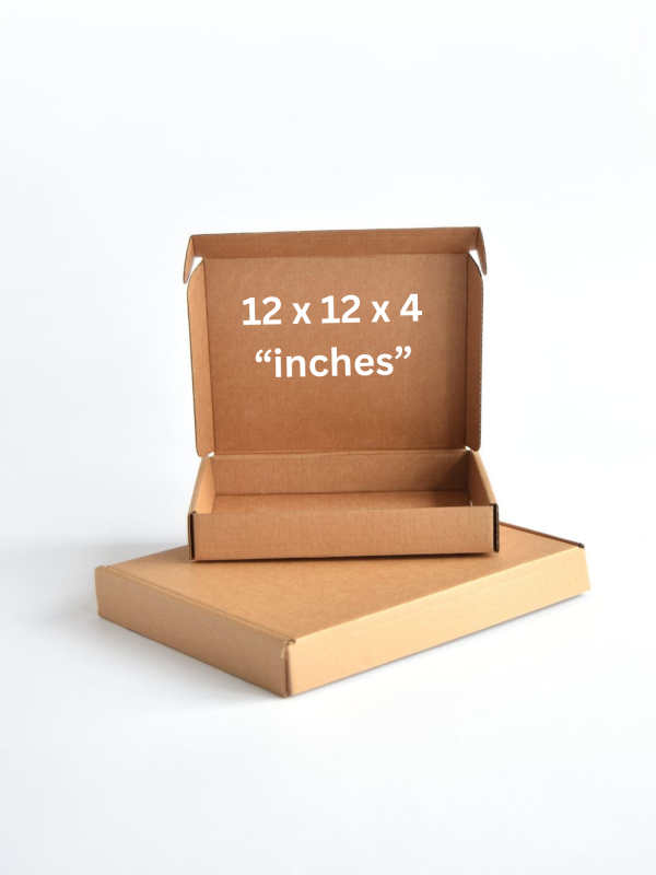 12x12x4" Inches - 3 Ply Corrugated Kraft Brown Boxes (Plain)