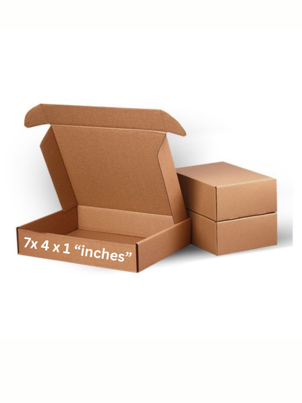 7x4x1" Inches - 3 Ply Corrugated Kraft Brown Boxes (Plain)