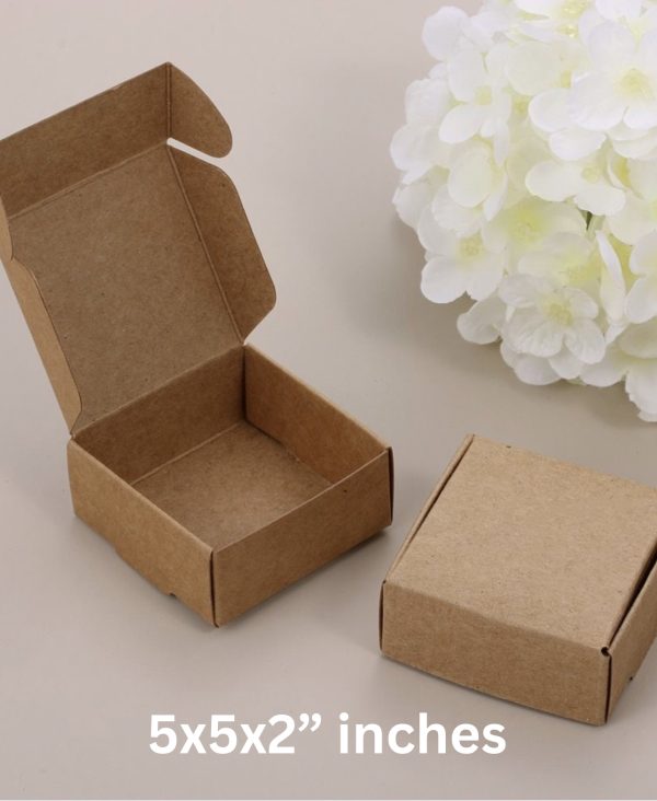5x5x2" Inches - 3 Ply Corrugated Kraft Brown Boxes (Plain)