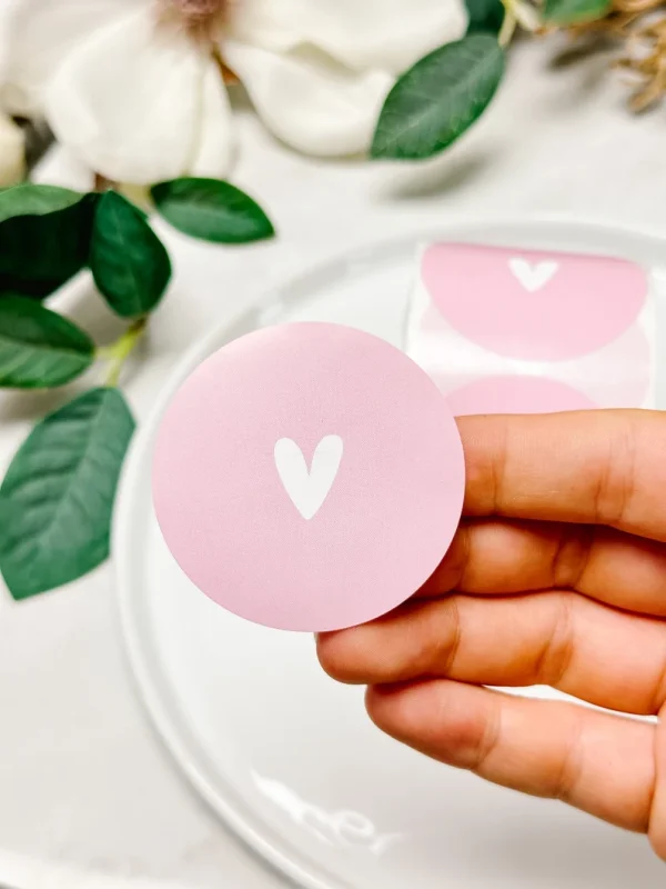 Cute Heart Round / Circle Thank you sticker's