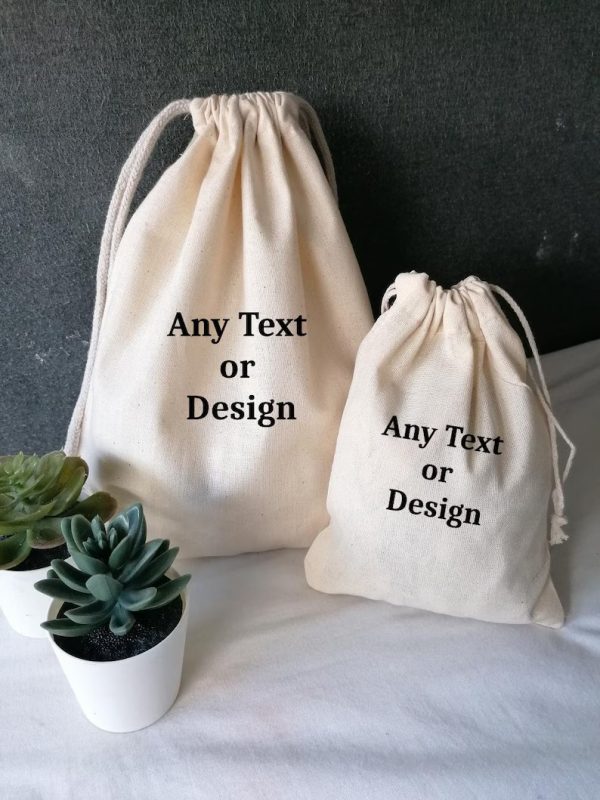 Drawstring Bags / Cotton Potli (White) Pack of 30 [Draw String Bag]